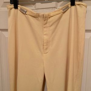 Dress Pants, Light Yellow, Size 16, Design in Italy By Bacci